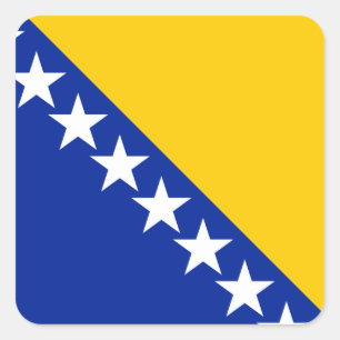 Adesivo Quadrado Bandeira da Bósnia e Herzegovina