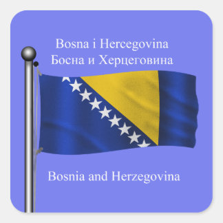 Adesivo Quadrado Bandeira da Bósnia e Herzegovina