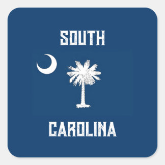 Adesivo Quadrado Bandeira da Carolina do Sul