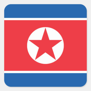 Adesivo Quadrado Bandeira da Coreia do Norte
