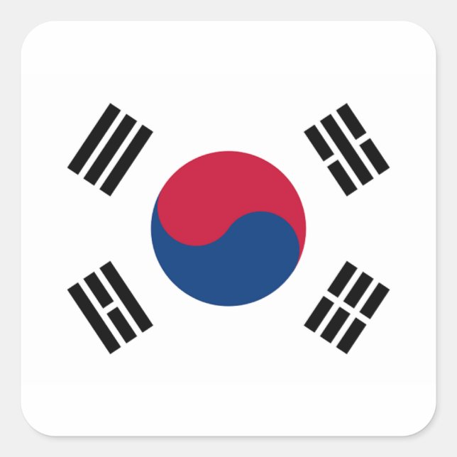 Adesivo Quadrado Bandeira da Coreia do Sul (Frente)