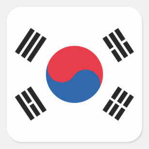 Adesivo Quadrado Bandeira da Coreia do Sul
