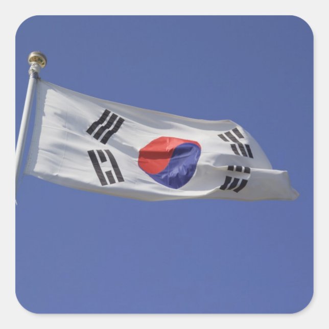 Adesivo Quadrado Bandeira da Coreia do Sul (Frente)