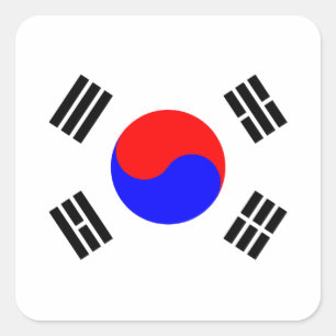 Adesivo Quadrado Bandeira da Coreia do Sul