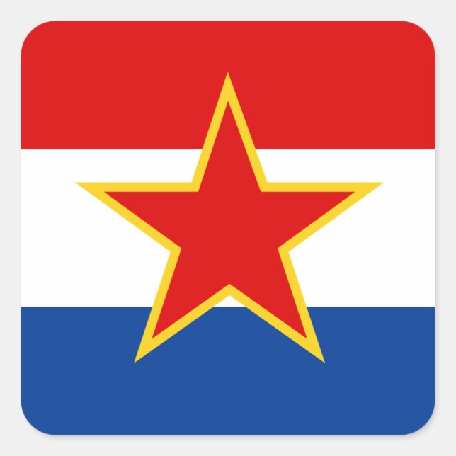 Adesivo Quadrado Bandeira da Croácia, hrvatska zastava (Frente)