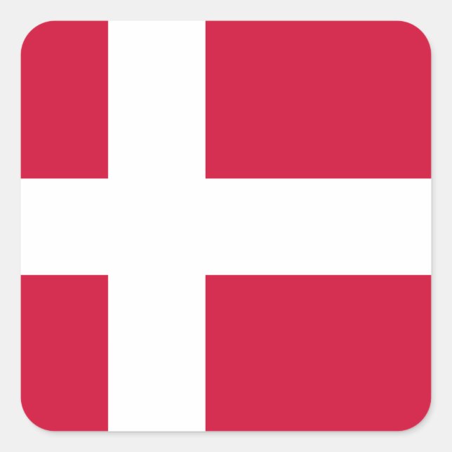 Adesivo Quadrado Bandeira da Dinamarca (Frente)