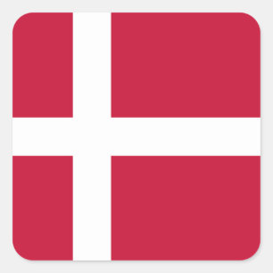 Adesivo Quadrado Bandeira da Dinamarca