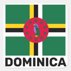 Adesivo Quadrado Bandeira da Domínica