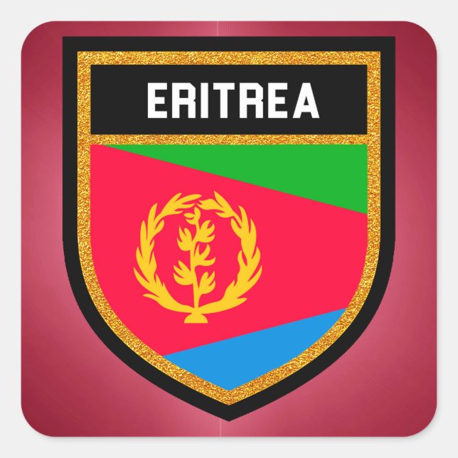 Adesivo Quadrado Bandeira da Eritreia (Frente)