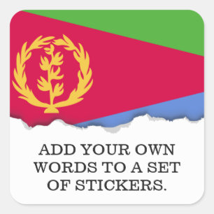 Adesivo Quadrado Bandeira da Eritreia