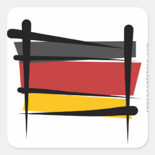 Adesivo Quadrado Bandeira da escova de Alemanha