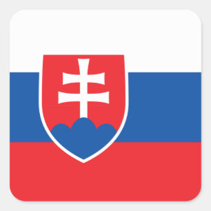 Adesivo Quadrado Bandeira da Eslováquia