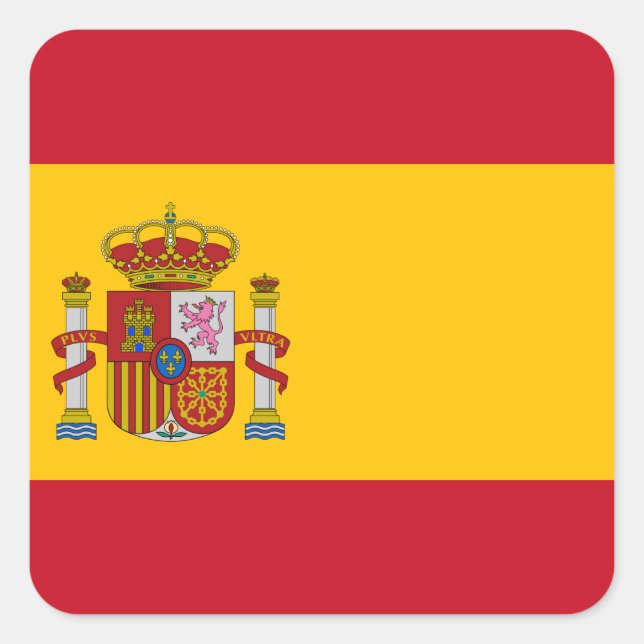 Adesivo Quadrado Bandeira da Espanha (Frente)