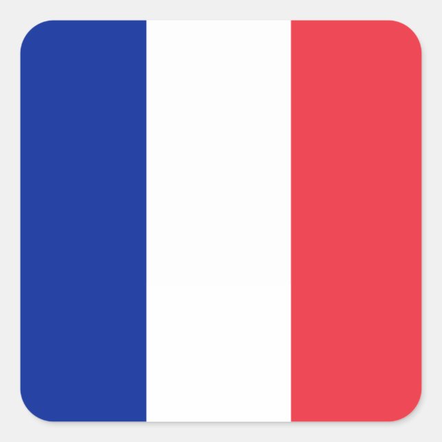 Adesivo Quadrado Bandeira da França (Frente)