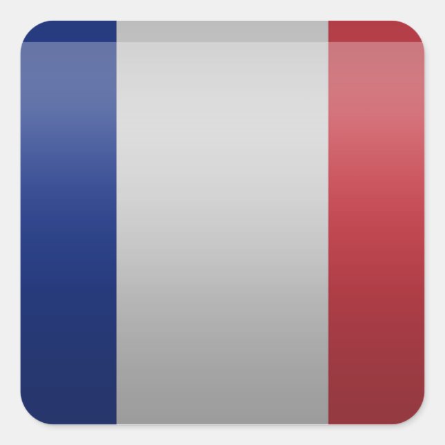Adesivo Quadrado Bandeira da França (Frente)
