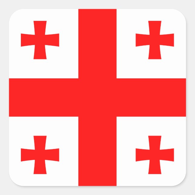 Adesivo Quadrado Bandeira da Geórgia (Frente)