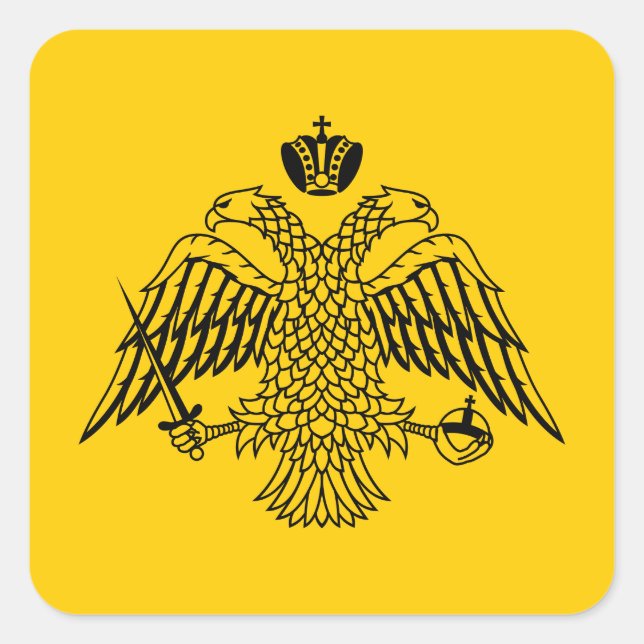 Adesivo Quadrado Bandeira da Igreja Ortodoxa Grega (Frente)