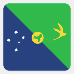 Adesivo Quadrado Bandeira da Ilha Christmas