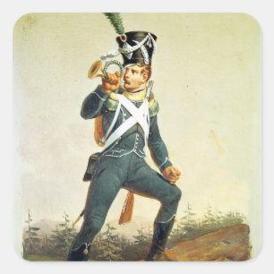 Adesivo Quadrado Bandeira da infantaria clara, 1811