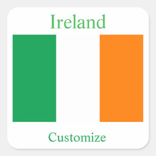 Adesivo Quadrado Bandeira da Irlanda Thunder_Cove