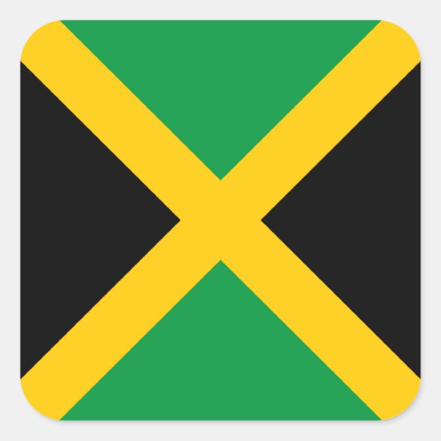 Adesivo Quadrado bandeira da Jamaica (Frente)