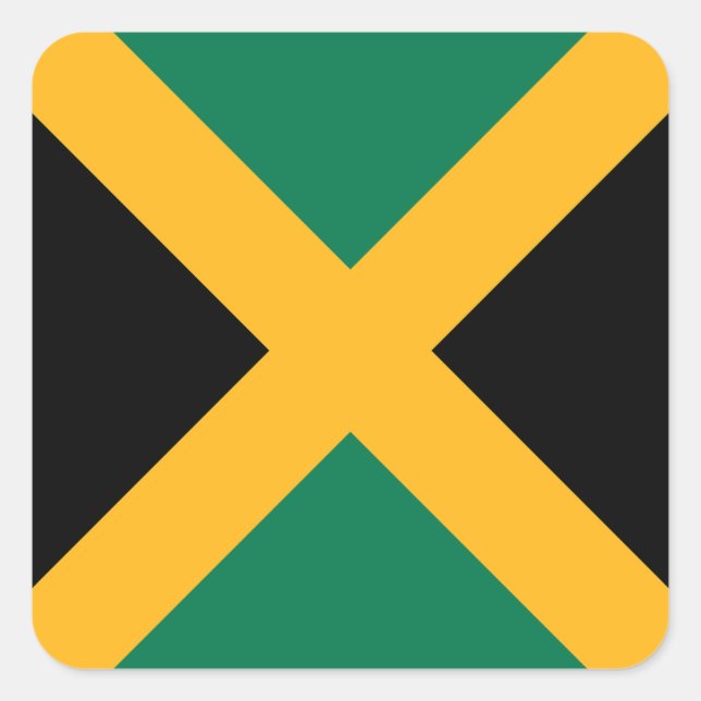 Adesivo Quadrado bandeira da Jamaica (Frente)