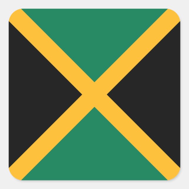 Adesivo Quadrado bandeira da Jamaica (Frente)