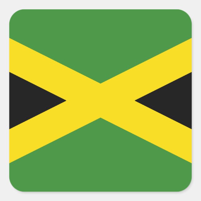 Adesivo Quadrado Bandeira da Jamaica (Frente)