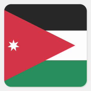Adesivo Quadrado Bandeira da Jordânia