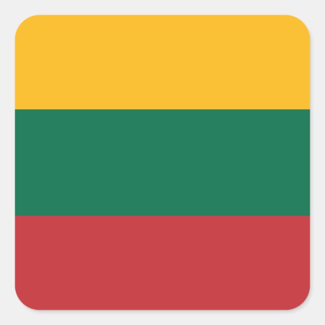 Adesivo Quadrado Bandeira da Lituânia (Frente)