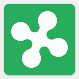 Adesivo Quadrado Bandeira da Lombardia