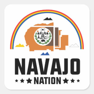Adesivo Quadrado Bandeira da nação Tribe navajo - excelente