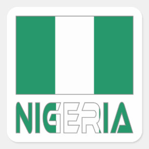 Adesivo Quadrado Bandeira da Nigéria e Nigéria