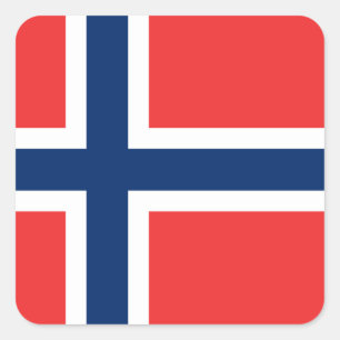 Adesivo Quadrado Bandeira da Noruega