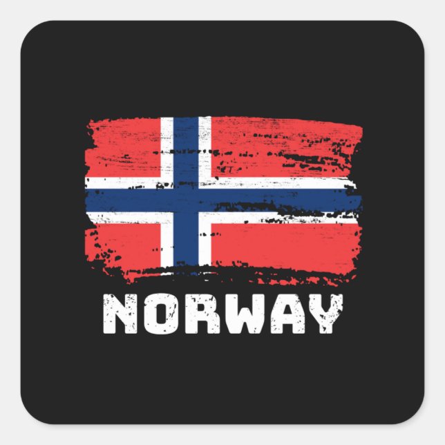 Adesivo Quadrado Bandeira da Noruega (Frente)