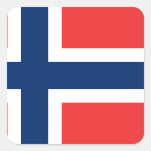 Adesivo Quadrado Bandeira da Noruega