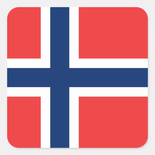 Adesivo Quadrado Bandeira da Noruega (Frente)
