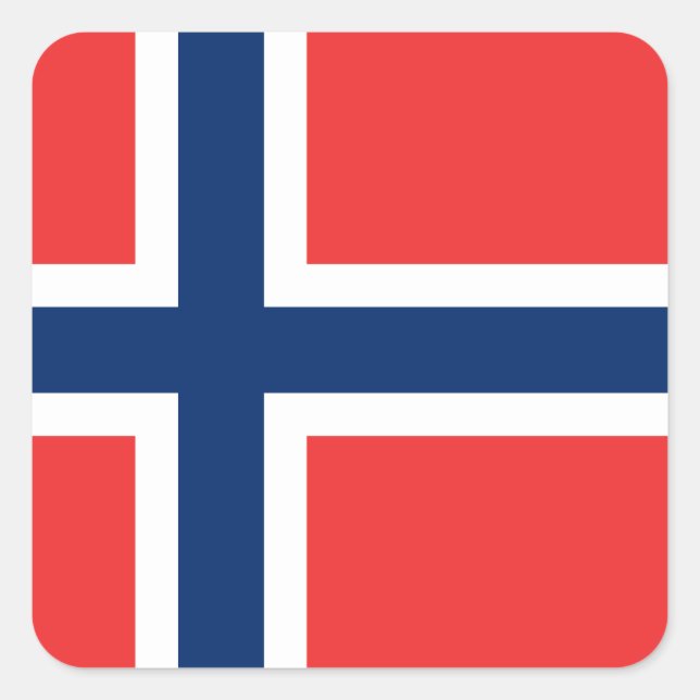 Adesivo Quadrado Bandeira da Noruega (Noruega) (Frente)