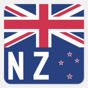 Adesivo Quadrado Bandeira da Nova Zelândia - Estilizada