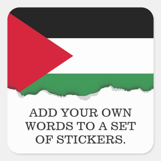 Adesivo Quadrado Bandeira da Palestina (Frente)