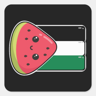 Adesivo Quadrado Bandeira da Palestina Cura com Palestina Livre de 