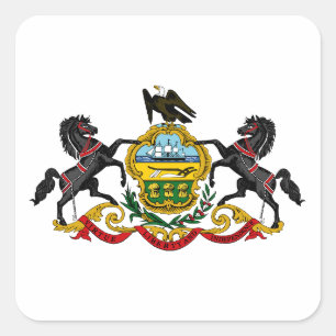 Adesivo Quadrado bandeira da Pensilvânia