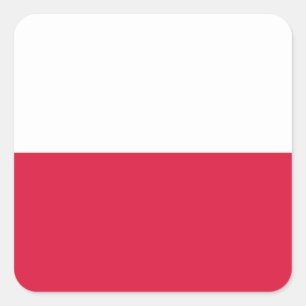 Adesivo Quadrado Bandeira da Polônia