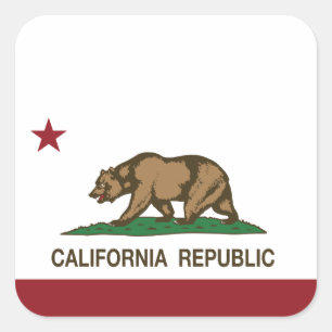 Adesivo Quadrado Bandeira da República da Califórnia