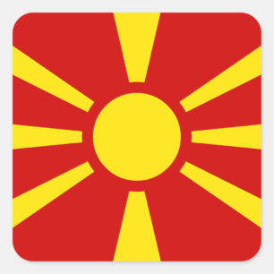 Adesivo Quadrado Bandeira da República da Macedônia