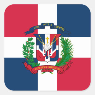 Adesivo Quadrado Bandeira da República Dominicana
