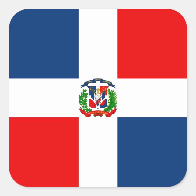 Adesivo Quadrado Bandeira da República Dominicana (Frente)
