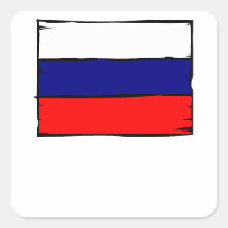 Adesivo Quadrado Bandeira da Rússia