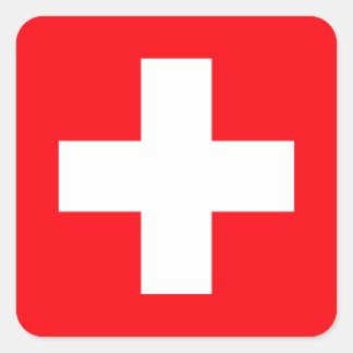 Adesivo Quadrado Bandeira da Suiça