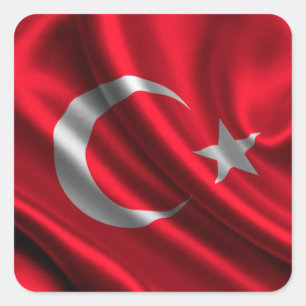 Adesivo Quadrado Bandeira da Turquia, bandeira turca